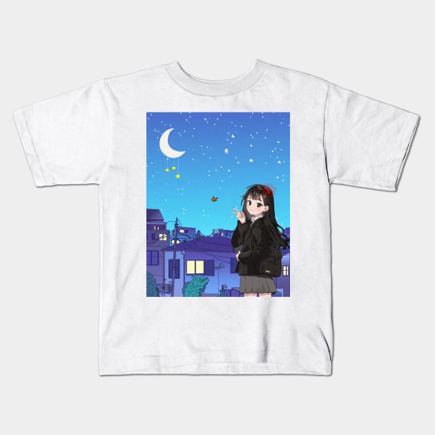 anime girls, for anime lover Kids T-Shirt by Americ shopping 